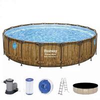 Bestway 56977 BW Каркасный бассейн Power Steel 549x122см "Ротанг" 23062л, фил.-нас. 5678л/ч, лестн., тент, попл.-доз. Bestway 56977 BW Каркасный бассейн Power Steel 549x122см "Ротанг" 23062л, фил.-нас. 5678л/ч, лестн., тент, попл.-доз.