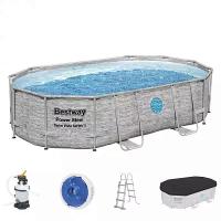 Bestway 56946 BW Каркасный бассейн 488х305х107см "Ротанг" 7250л, песч.фил.-нас. 3028л/ч, лестница, тент, попл.-доз. Bestway 56946 BW Каркасный бассейн 488х305х107см "Ротанг" 7250л, песч.фил.-нас. 3028л/ч, лестница, тент, попл.-доз.