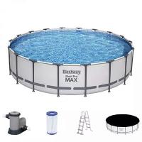 Bestway 56462 BW Каркасный бассейн Steel Pro Max 549х122см, 23062л, фил.-насос 5678л/ч, лестница, тент Bestway 56462 BW Каркасный бассейн Steel Pro Max 549х122см, 23062л, фил.-насос 5678л/ч, лестница, тент