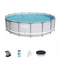 Bestway 56451 BW Каркасный бассейн 488х122см, 19480л, фил.-насос 5678 л/ч, тент, лестница Bestway 56451 BW Каркасный бассейн 488х122см, 19480л, фил.-насос 5678 л/ч, тент, лестница