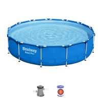 Bestway 5612E BW Каркасный бассейн Steel Pro 396х84см, 8680л, фил.-насос 2006л/ч Bestway 5612E BW Каркасный бассейн Steel Pro 396х84см, 8680л, фил.-насос 2006л/ч