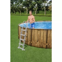 Bestway 56977 BW Каркасный бассейн Power Steel 549x122см "Ротанг" 23062л, фил.-нас. 5678л/ч, лестн., тент, попл.-доз. Bestway 56977 BW Каркасный бассейн Power Steel 549x122см "Ротанг" 23062л, фил.-нас. 5678л/ч, лестн., тент, попл.-доз.