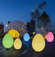 Светильник Яйцо 116х180 солнечная батарея, RGB